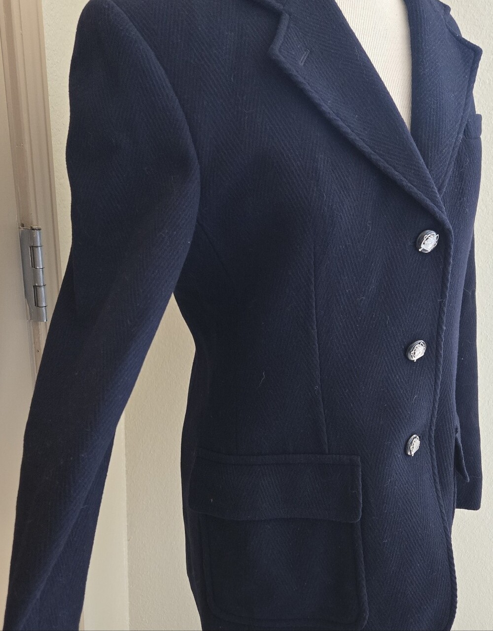Lauren Ralph Lauren Cotton Polyamide Cashmere blend 3-button blazer 4 - Picture 3 of 8